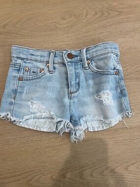 Tractr Light Blue Distressed Denim Jean Shorts